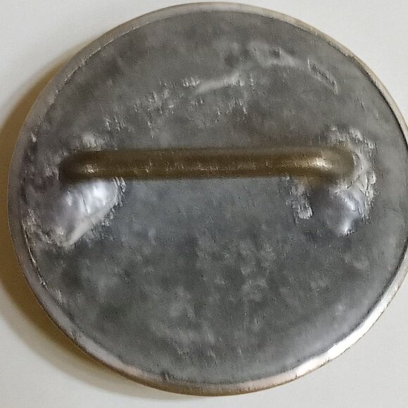 Antique Victorian Edwardian Enameled Metal Picture Button c 1880-1910 - Picture 3 of 4